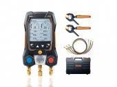 testo 550s Комплект 3 с заправочными шлангами - Умный цифровой манометрический коллектор, смарт-зонды зажимы температуры и набор из трёх заправочных шлангов